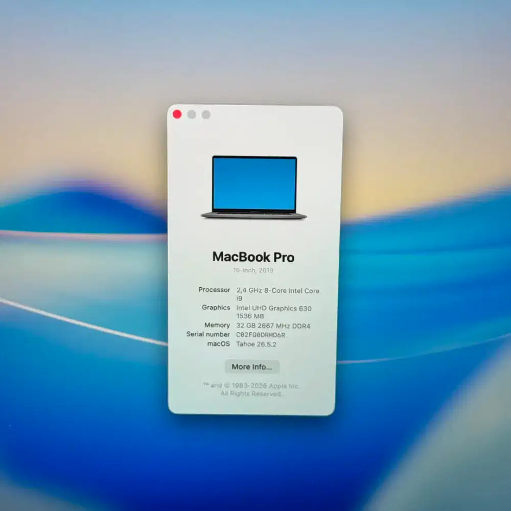 Macbook Pro 2019 Ram 32 Ssd 512 Core I9 Layar 16 inch grey desain edit