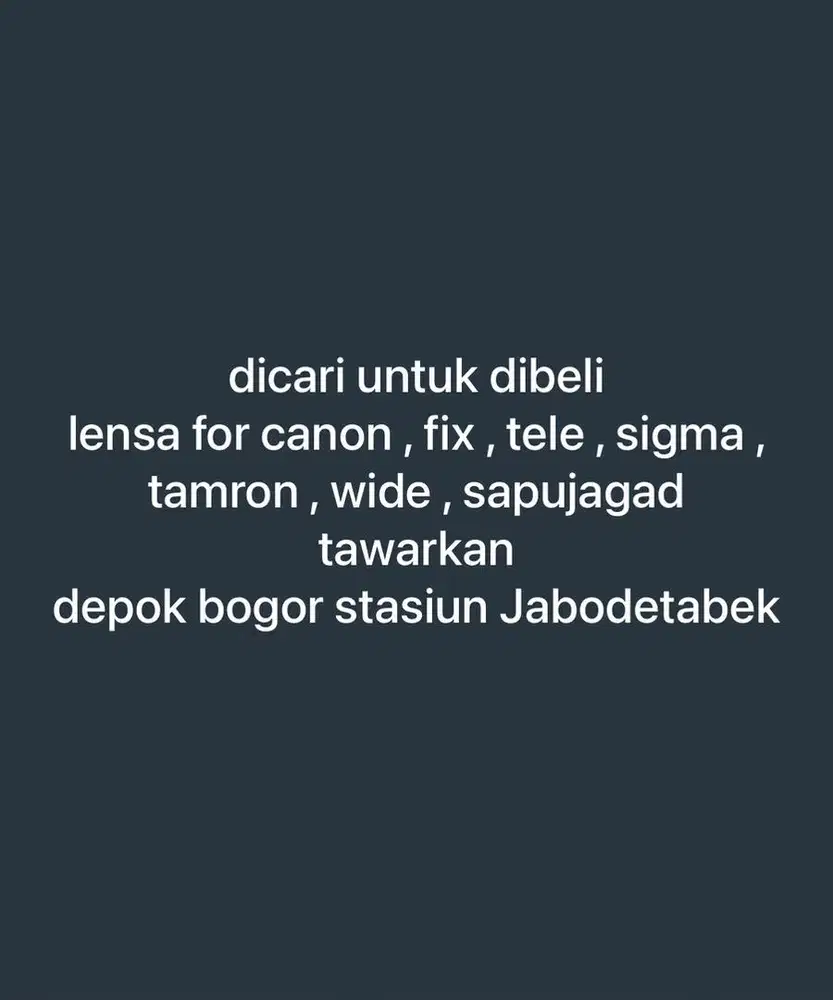 dicari lensa for canon tawarkan