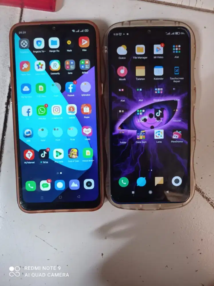 Realme 5 4/128 dan redmi note 8 4+1/64