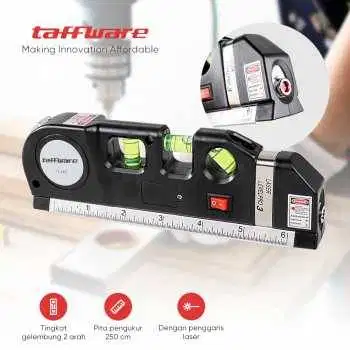 Penggaris Laser 250cm dengan Waterpass