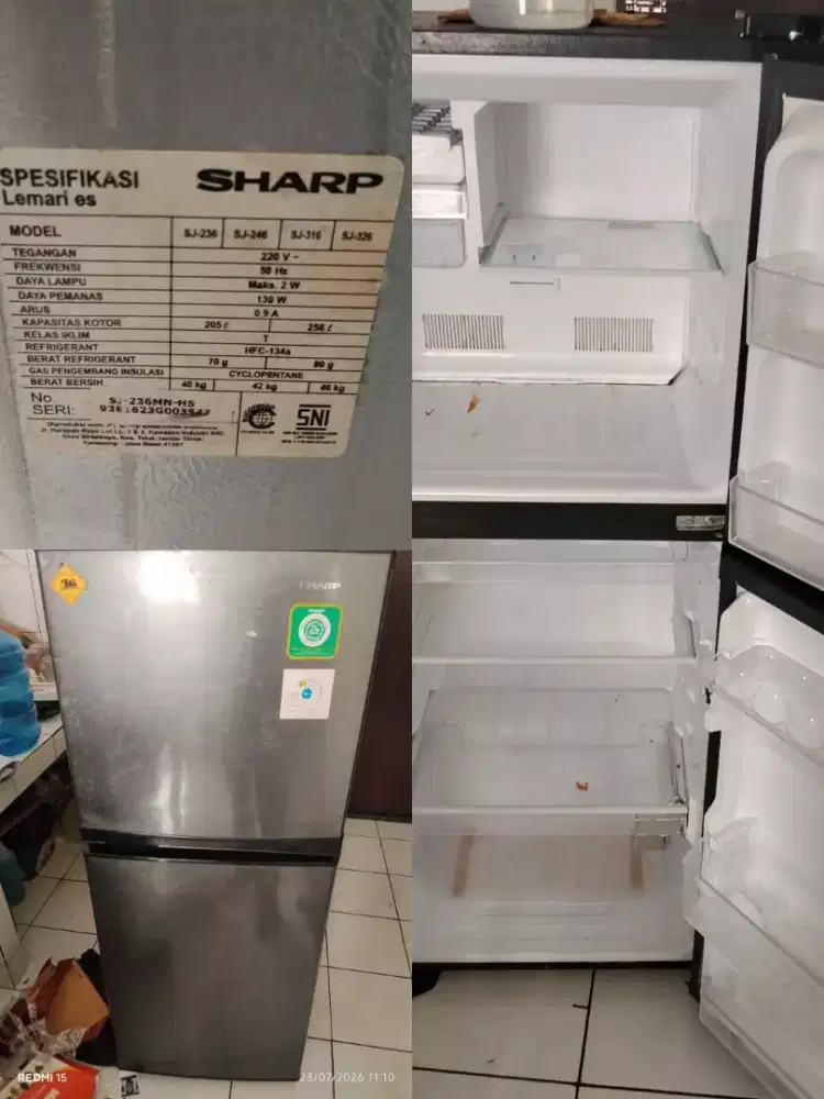jual cepat kulkas Sharp