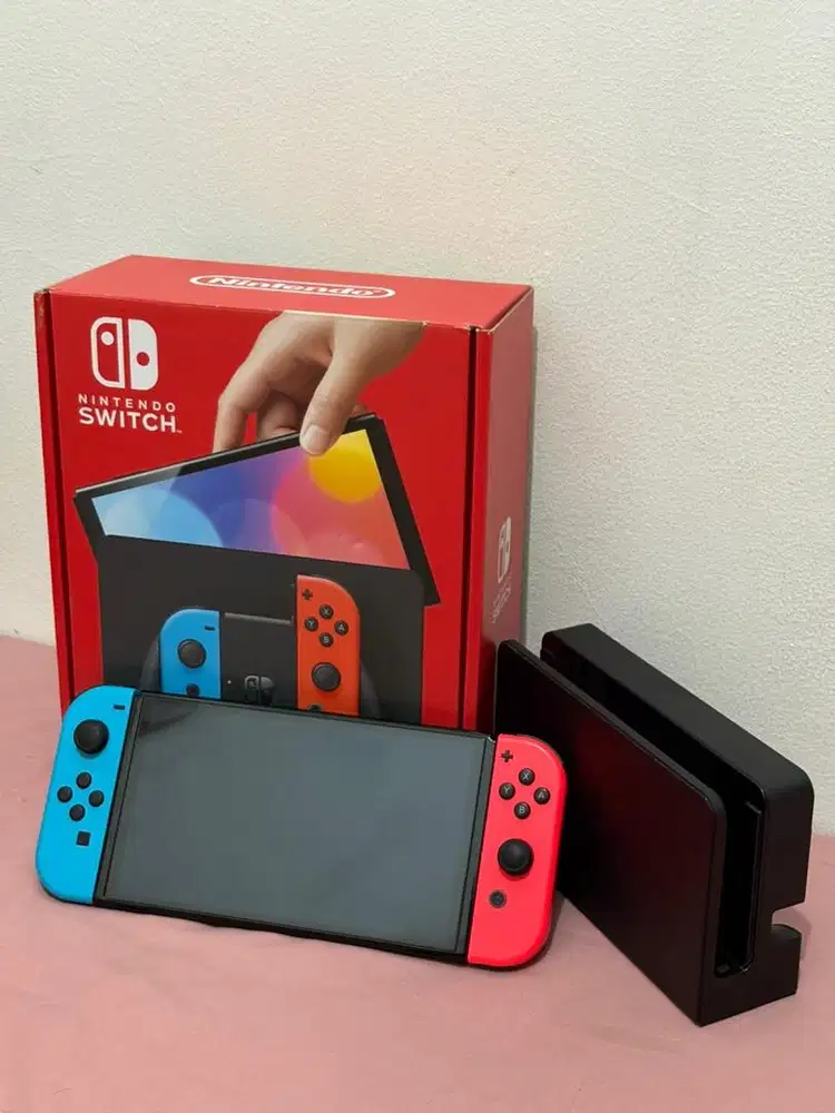 Nintendo Switch OLED Fullset Mulus + MicroSD 128GB
