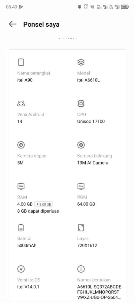 Itel A90 limited edition