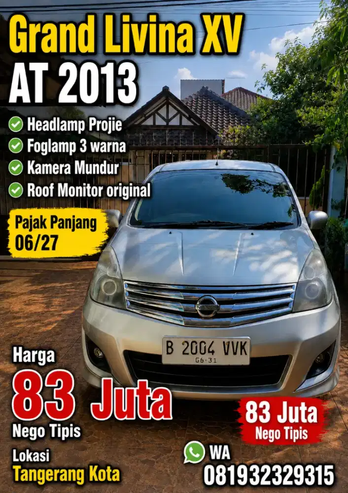Nissan Grand Livina XV Matic AT 2013 Abu-abu Metalik Last Edition