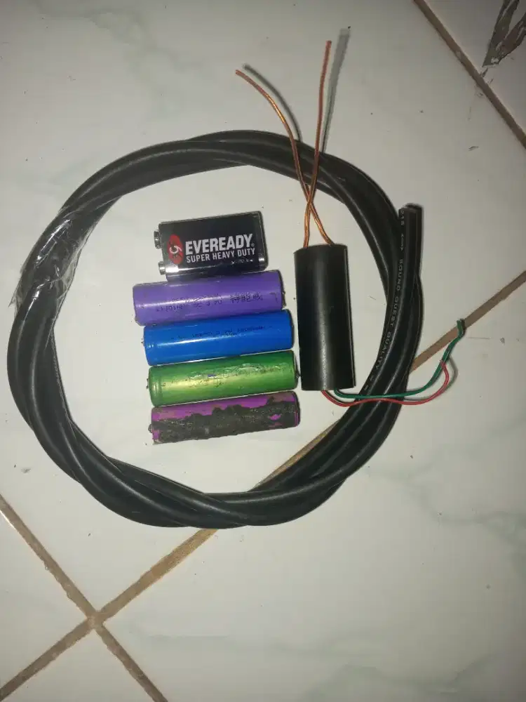 Batrai li ion, kabel 1 meter, dan step up 400kv