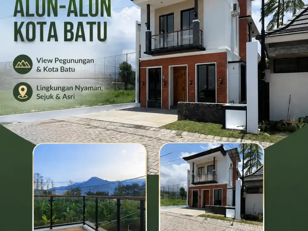Rumah 2 Lantai + Rooftop & Kolam Renang Dekat Alun-Alun Kota Batu | Type 108/101 | Harga Rp1,5 Miliar