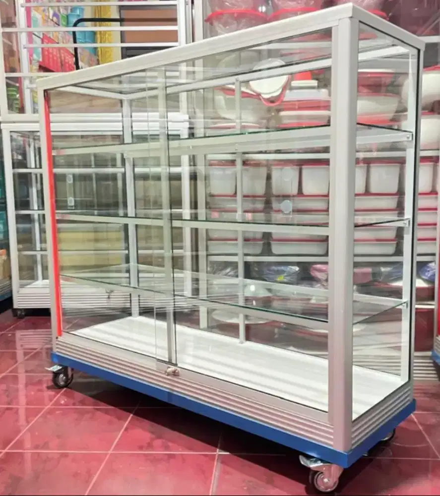 Etalase Ukuran 1,2Mx1M Pakai Roda Harga Murah