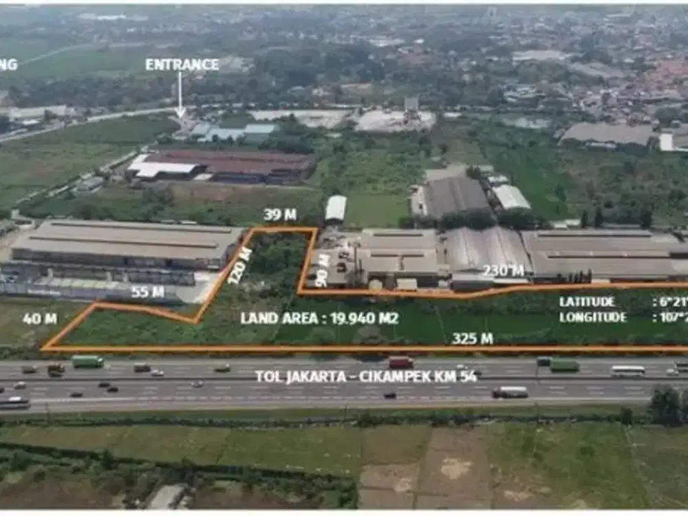 Tanah 1.99 Ha Strategis Karawang Timur Bekasi