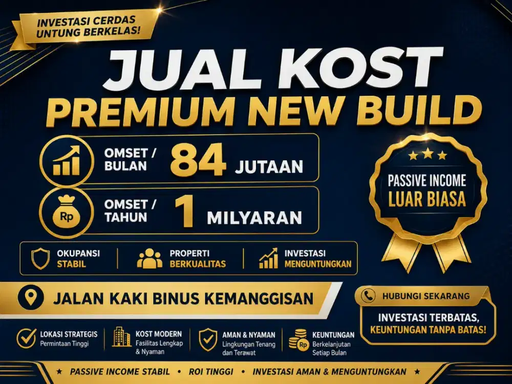 JUAL KOST KOSAN BARU JALAN KAKI KE BINUS ANGGREK KEMANGGISAN