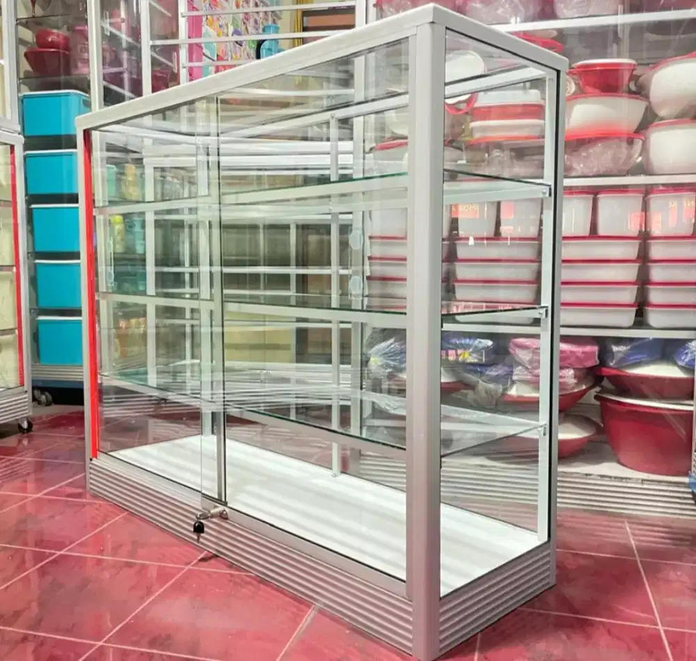 Etalase Panjang 1,2 Meter Kaca full 5mm