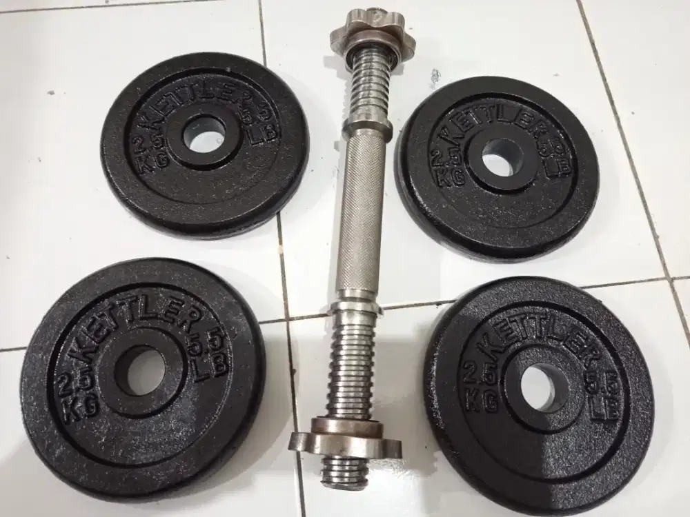 Alat olahraga barbel set besi 12.5 kg kettler