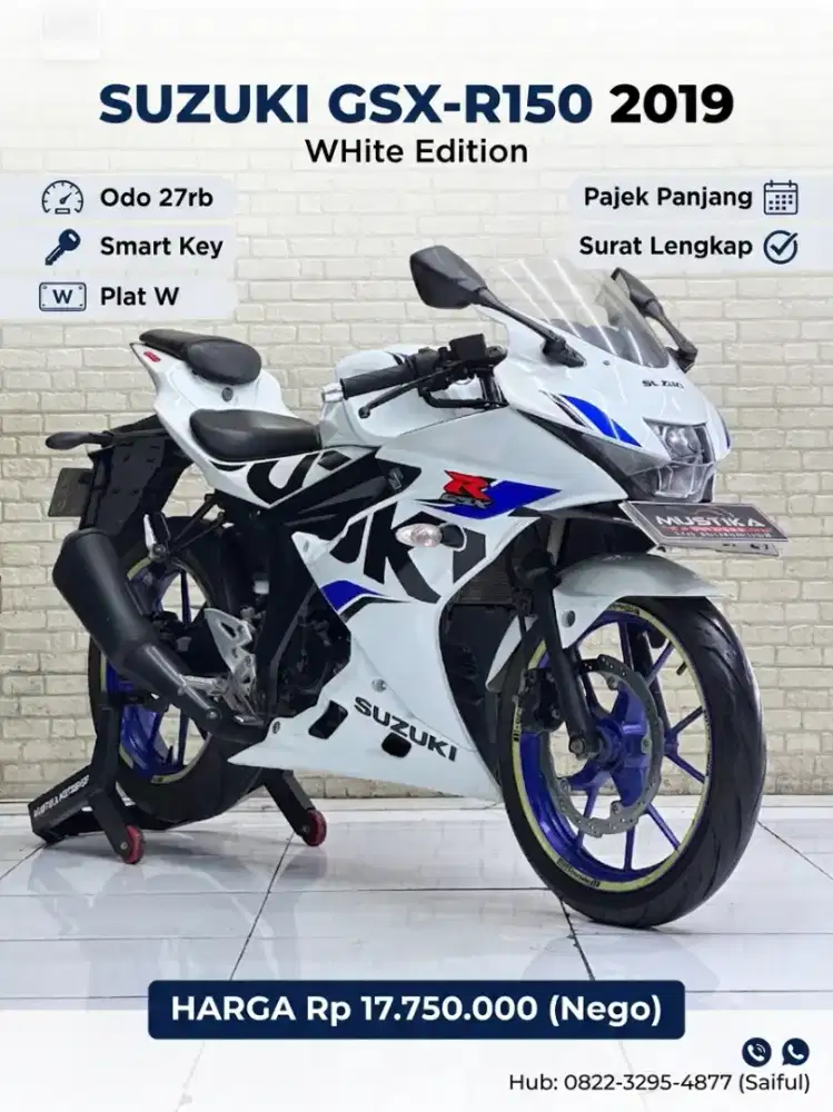 Perfect Condition!!Suzuki GSX R 2019 White Plat W Jatim Mulus-Mustika