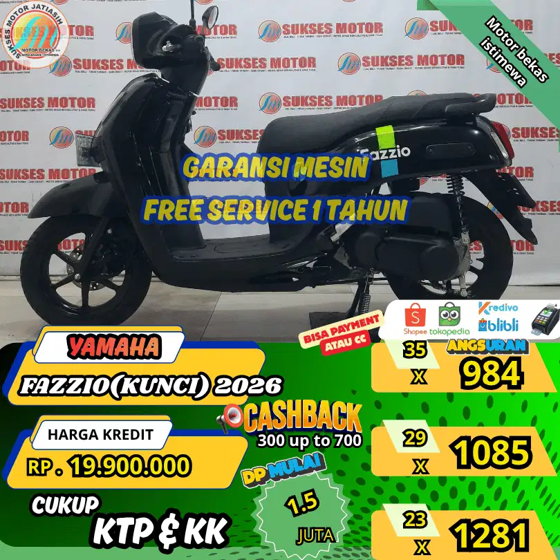 YAMAHA FAZZIO NEO 2026(KUNCI)ANGSURAN TERMURAHSYRTKTP&KK (SUKSESMOTOR)