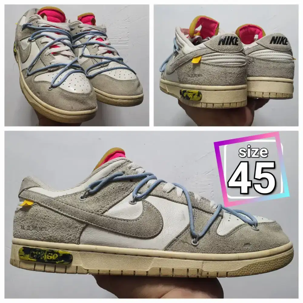Sepatu Casual Nike Dunk Low Pro Off White size 45 Second ori shoes