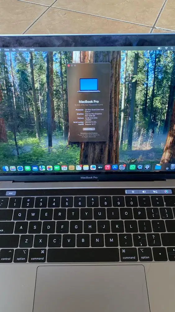 Macbook Pro 2019 Intel core I7 Ram16/512