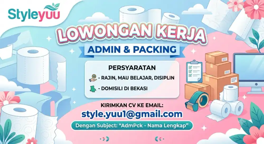 Di Cari untuk Posisi Admin dan Packing