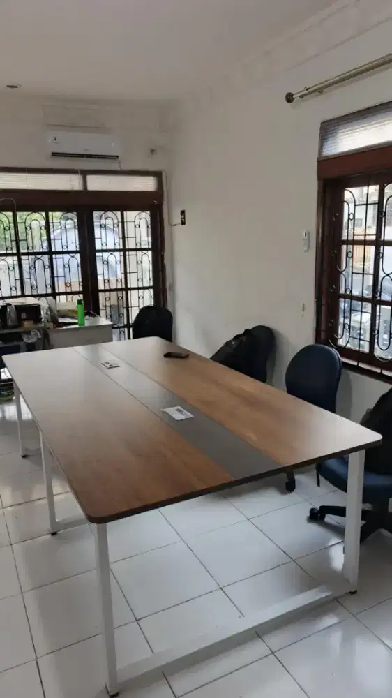 MEJA MEETING RANGKA BESI MURAH