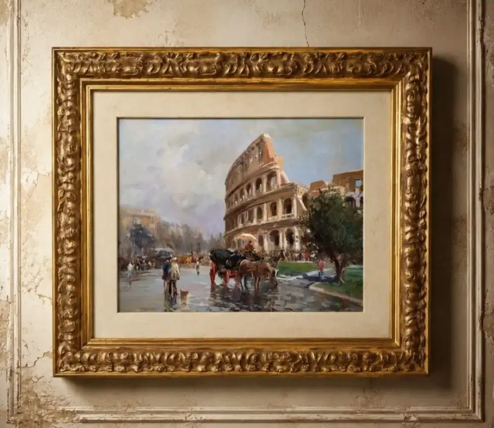 Lukisan Eropa Colosseum vintage