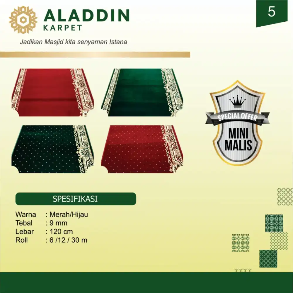 Karpet masjid bisa per meter