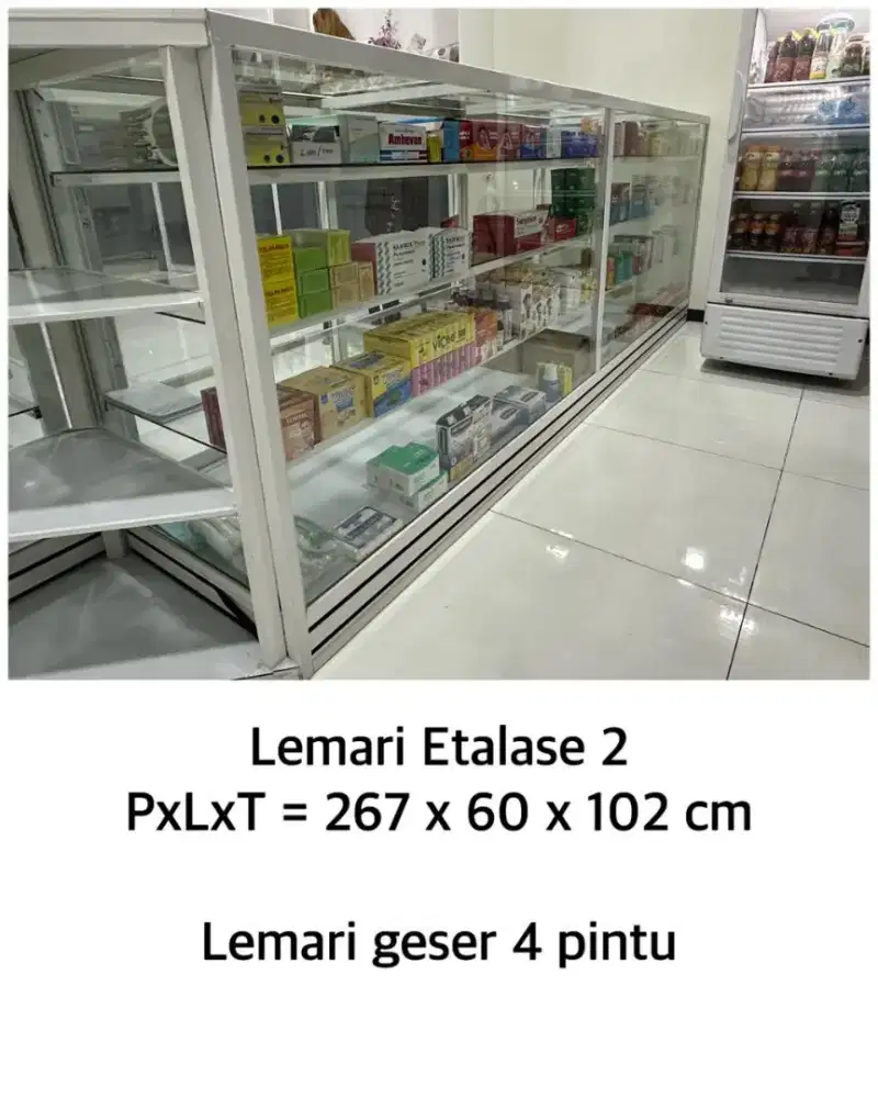 Etalase Apotik Aluminium Putih