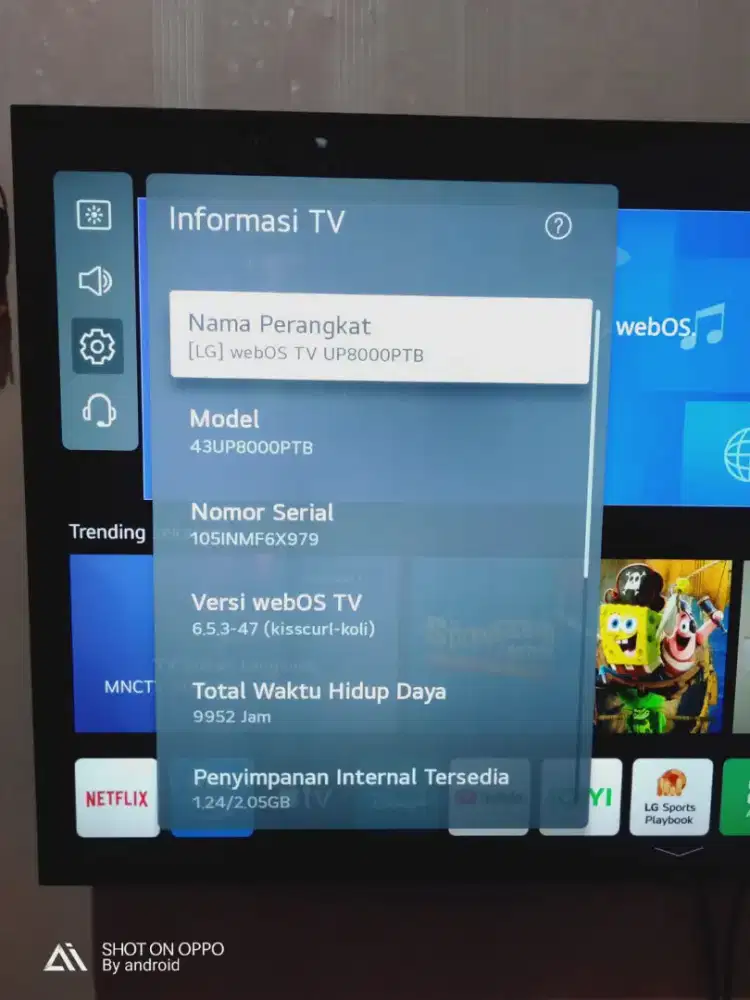 Mau di jual smart android digital UHD 4k LG 43 inc no minus