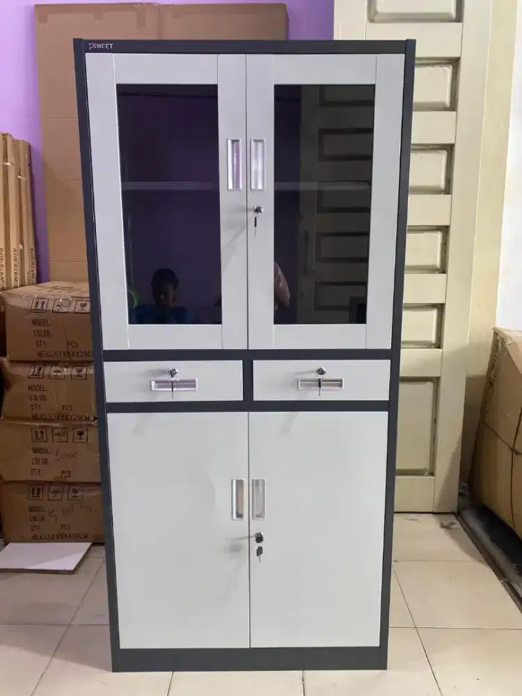 LEMARI ARSIP SETENGAH KACA+ LACI MURAH