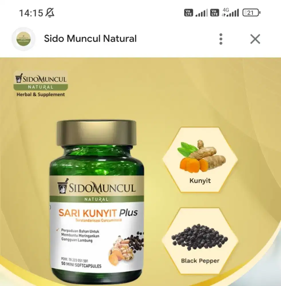 Sari Kunyit Plus Sidomuncul