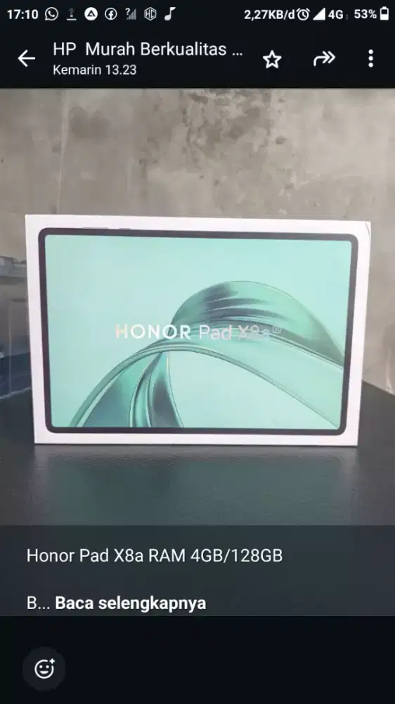 Honor Pad X8a RAM 4GB/128GB garansi resmi