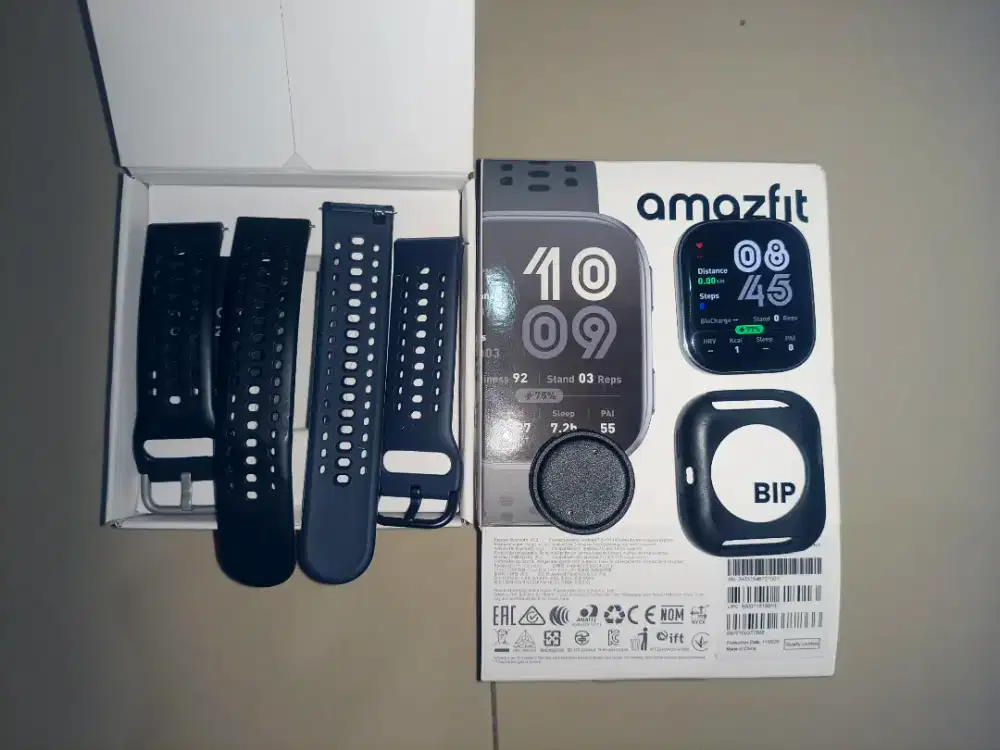 Amazfit Bip 6 Fullset Mulus Warna Black