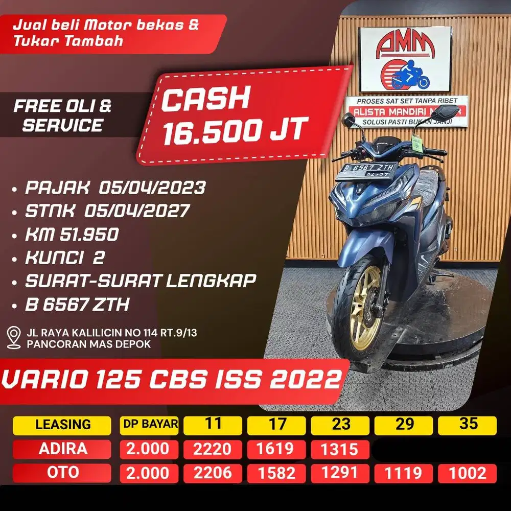 VARIO 125 CBS ISS 2022 KUNCI 2 SPAYLATER KREDIVO CASH / KREDIT ALISTA