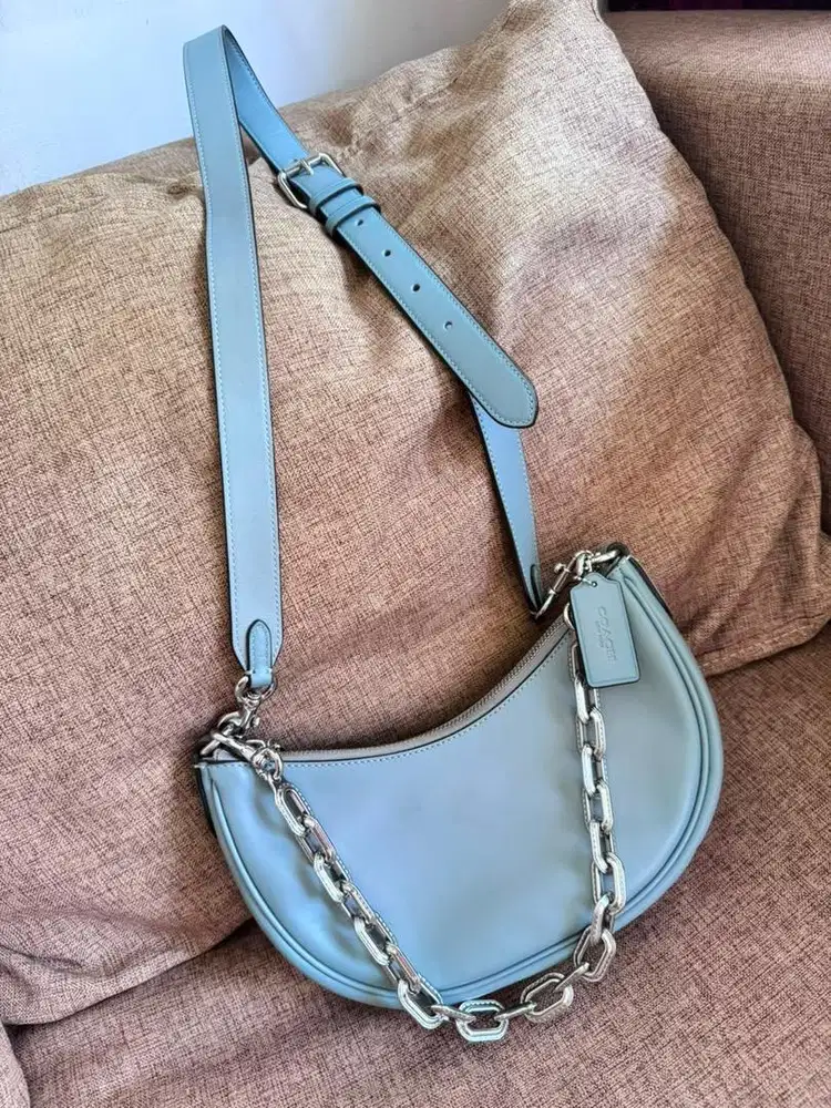 Tas coach biru tali slempang