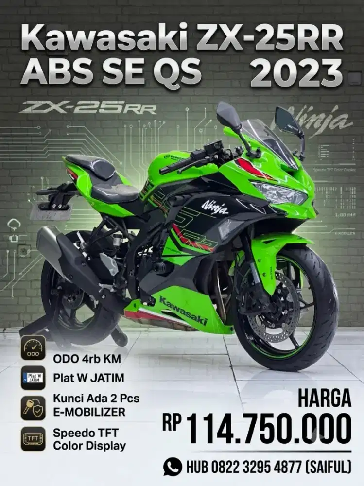 Odo 4rb Istimewa!!Kawasaki ZX25RR ABS Sp QS 2023 Plat Jatim-Mustika