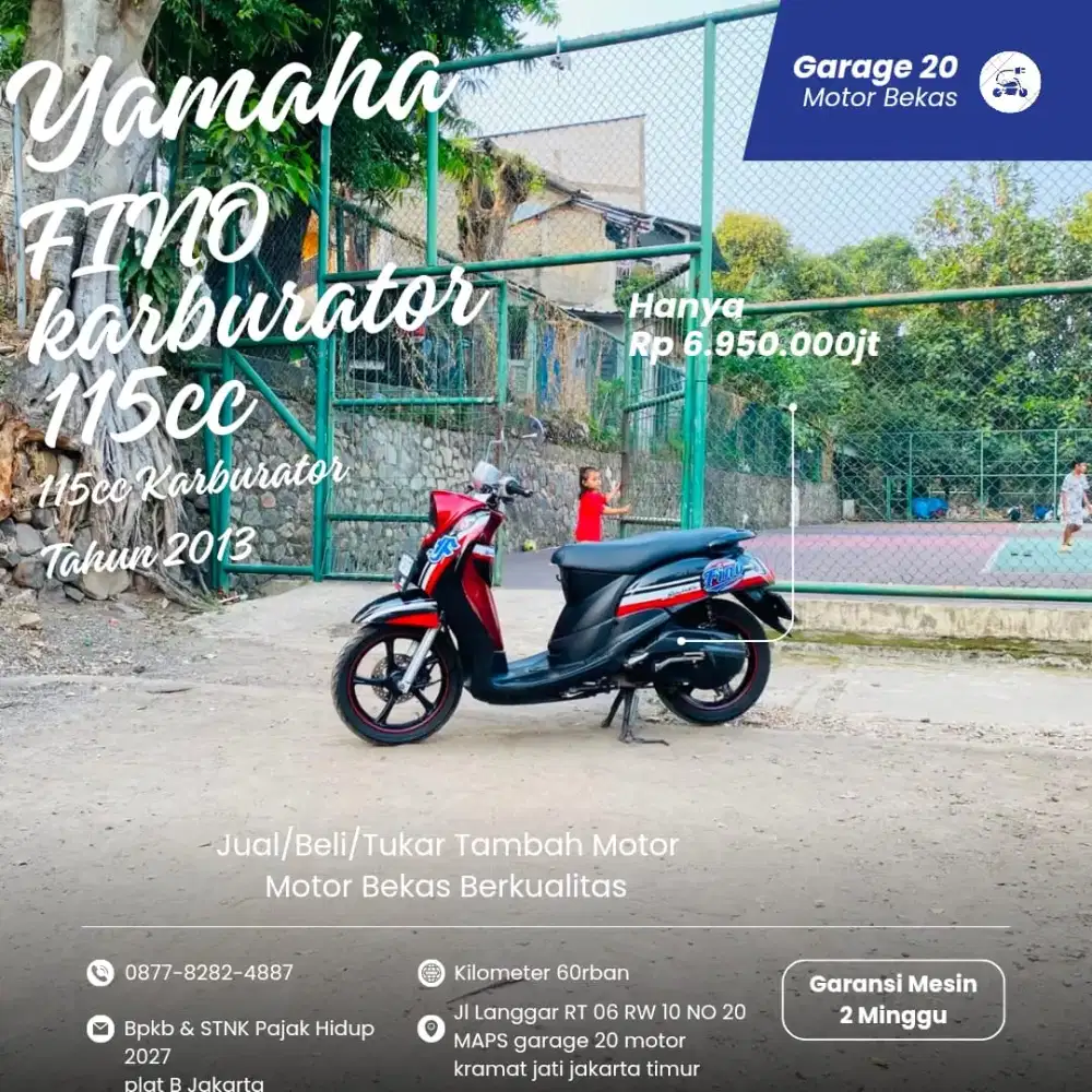 Yamaha Fino 110cc Karburator Tahun 2012 Pajak Hidup