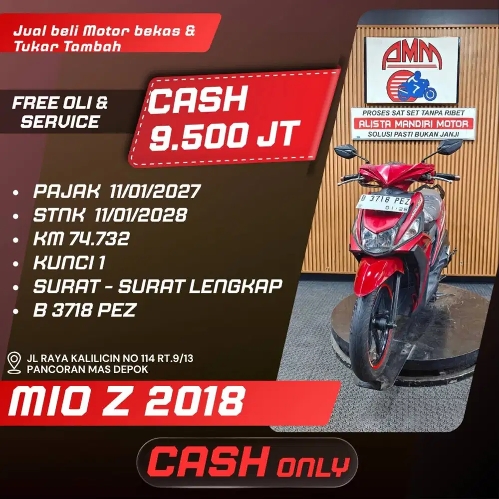 MIO Z 2018 PAJAK HIDUP SPAYLATER KREDIVO INDODANA CC CASH ONLY ALISTA