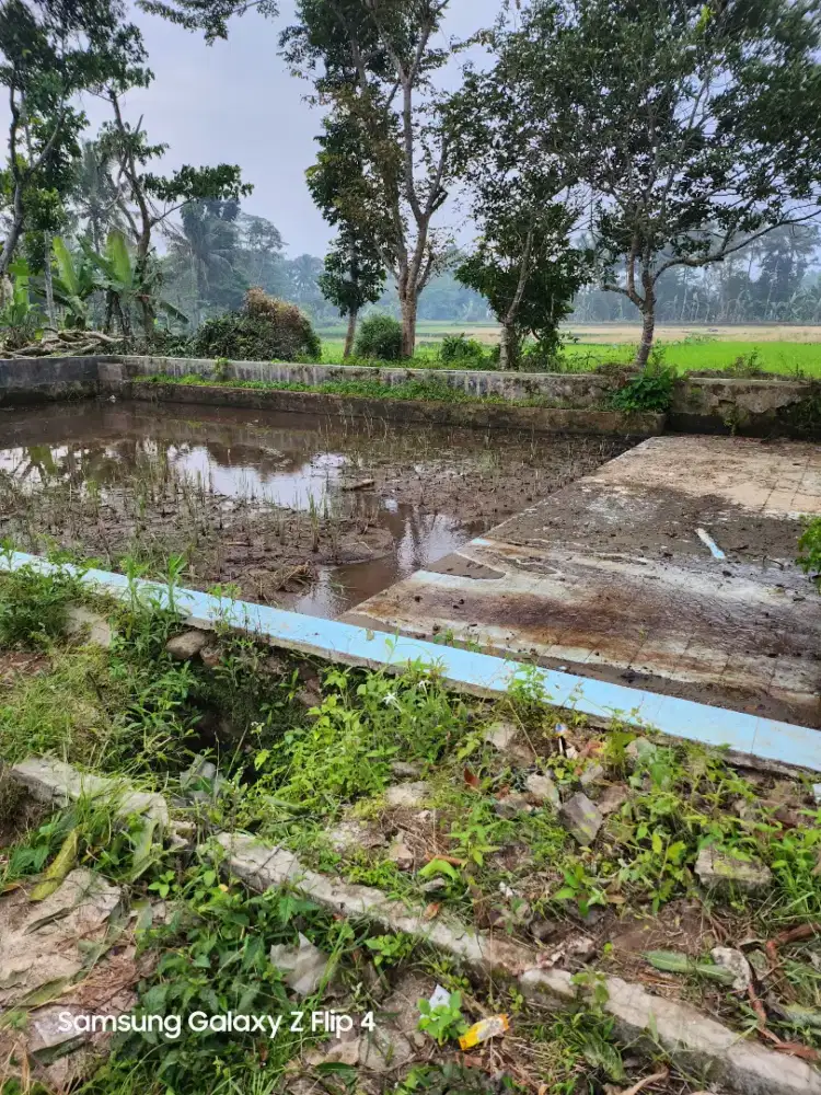 Lahan bekas balong pemandangan gunung pulosari pandeglang.