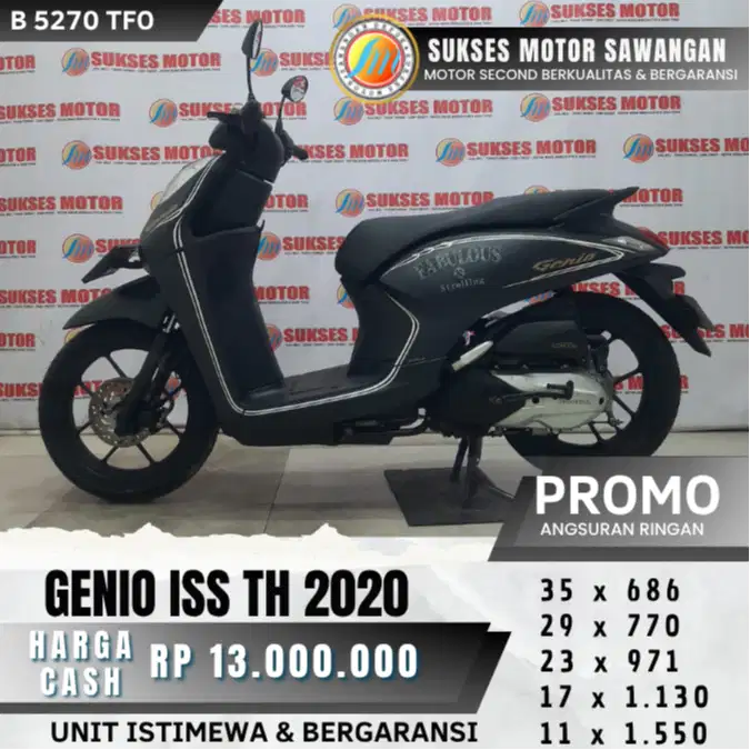 DP 500 RIBU CASH KREDIT HONDA GENIO ISS TH 2020 MULUS BERGARANSI