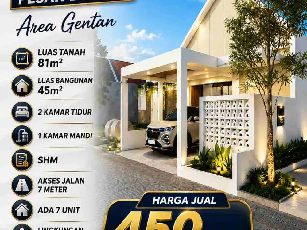 Dijual Rumah Gentan Pesan Bangun