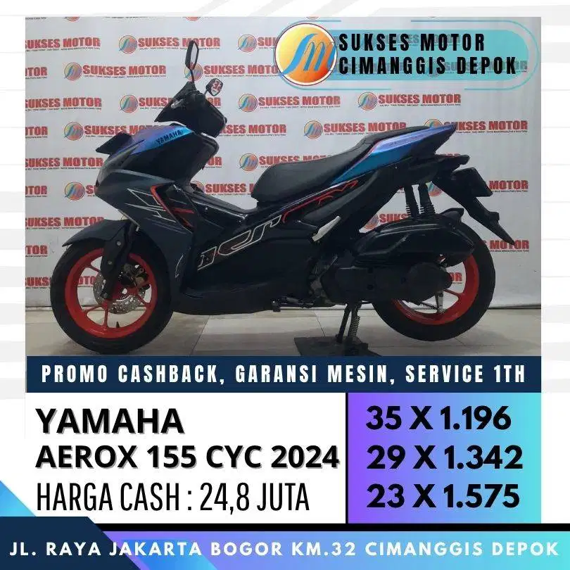 YAMAHA AEROX 155 CYC 2024 MULUS UNIT ISTIMEWA, PROMO POTONGAN DP 300