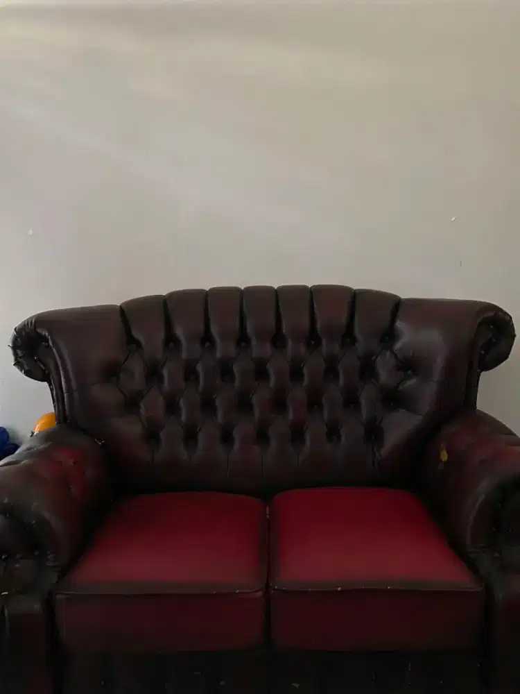 Kursi sofa kulit asli / Kursi ruang tamu