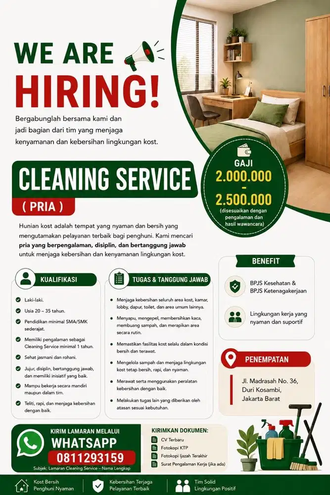 Lowongan Kerja Cleaning Service
