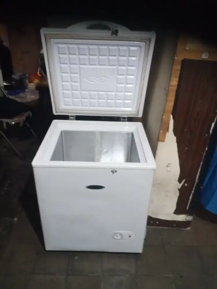 Jual frizer BOK merk frigate kapasitas 100 liter Mesin ORI dngin beku