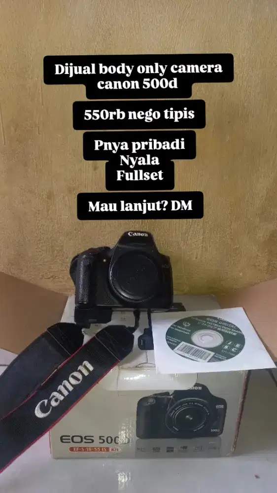 DIJUAL BODY ONLY CANON EOS 500D