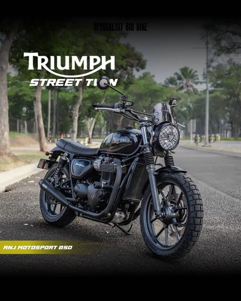 Triumph Street Twin Nik 2017 Warna Hitam Knalpot Vance&Hines