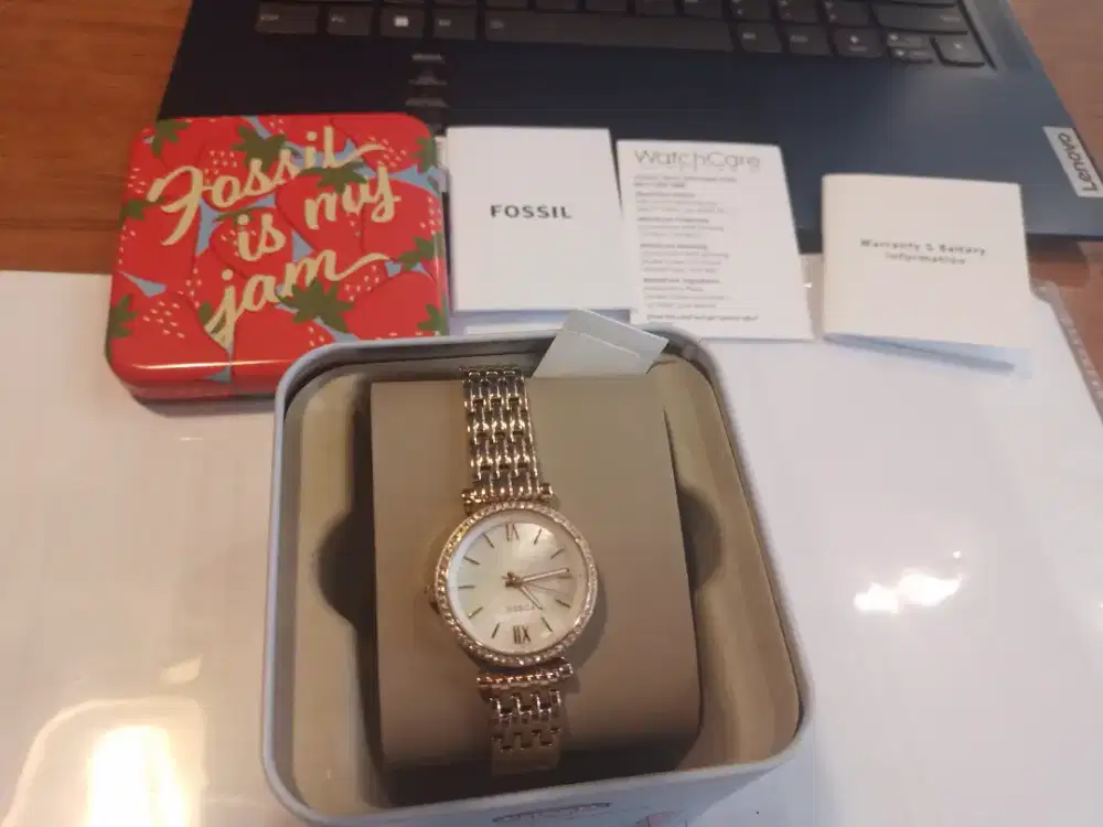 Jam tangan cewe fossil carlie mini three stainless Steel watch