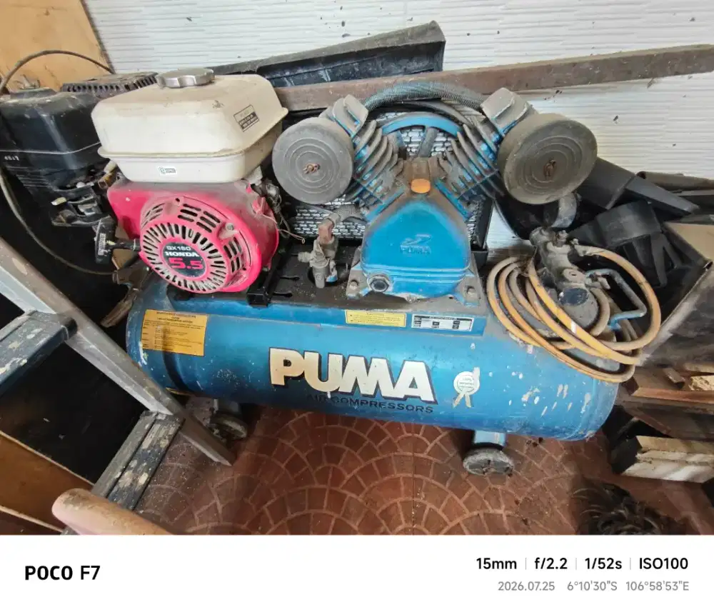 Kompresor PUMA 2 HP mesin Honda GX160 5.5 HP