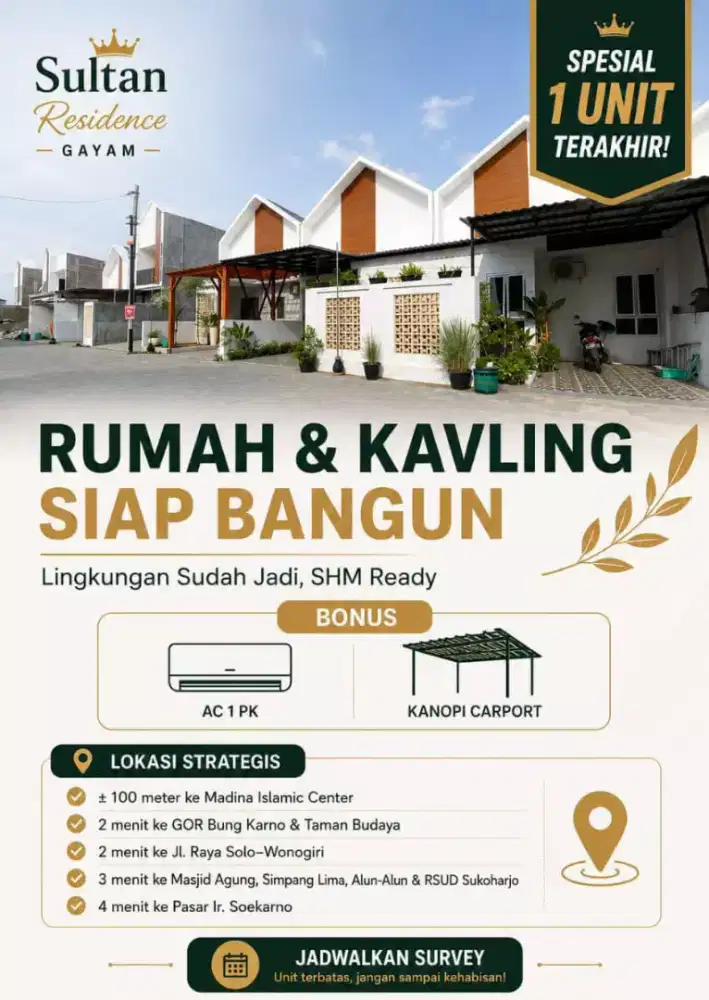 SULTAN RESIDENCE GAYAM, SKH. Disc. Harga 100 s/d 200 jt'an!