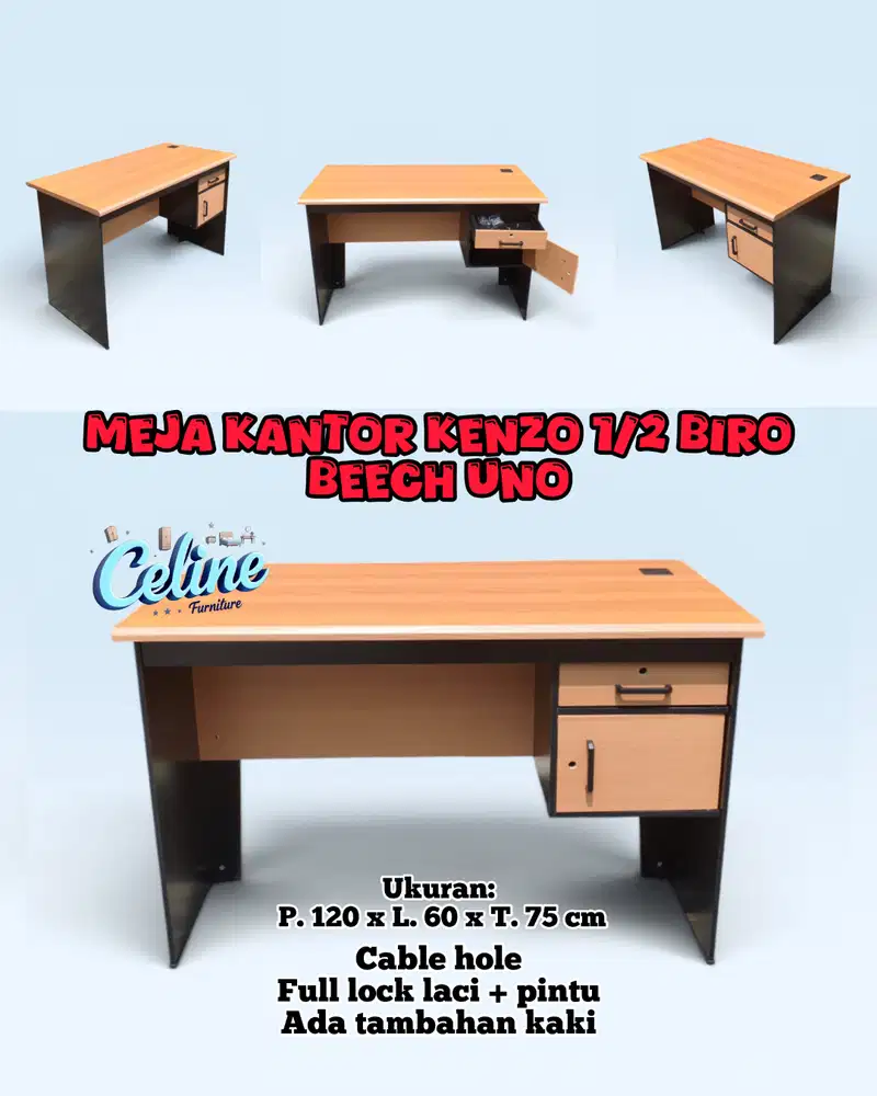MEJA KERJA, KANTOR 1/2 BIRO KENZO UNO