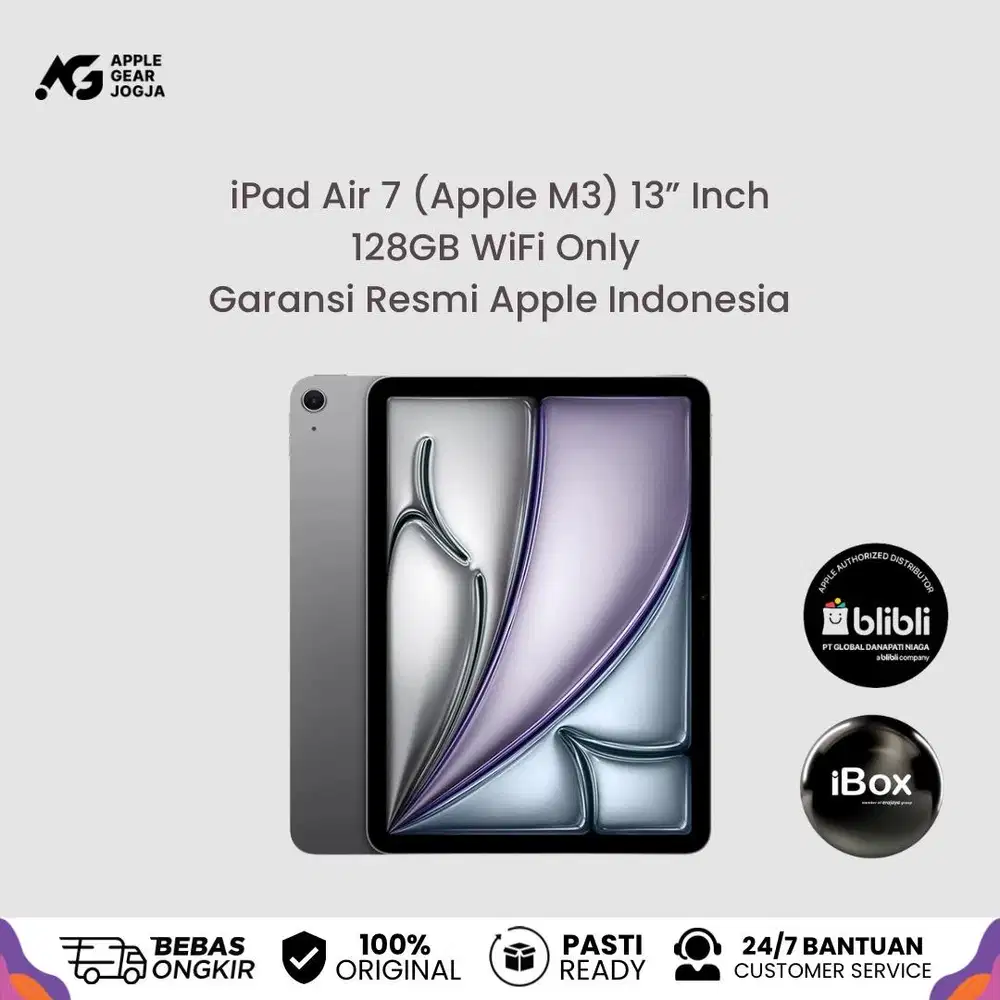 (iBox) iPad Air 7 M3 13 128GB Garansi Resmi Apple Indonesia