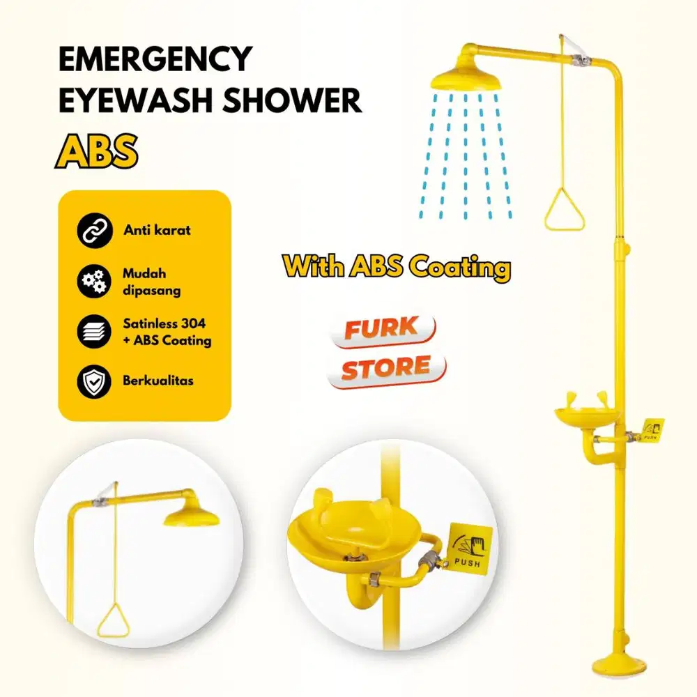 Eyewash Shower Stainless + ABS Coating EWSH02 [2IN1] – Eye Wash Shower