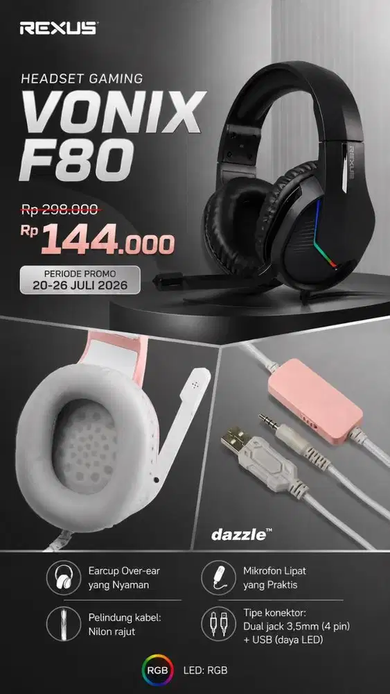 Headset Gaming Vonix F80 REXUS